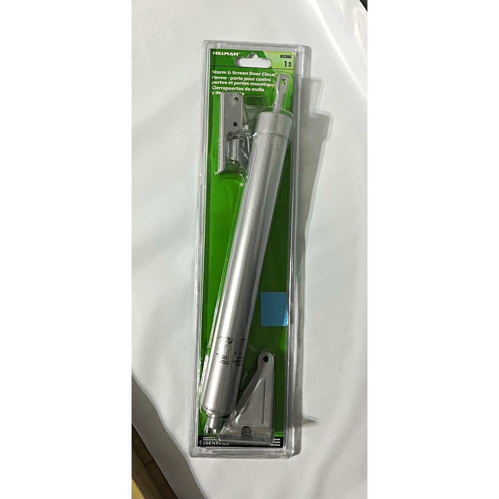 Hillman Pneumatic Storm/Screen Door Closer Aluminum Silver Finish 852066